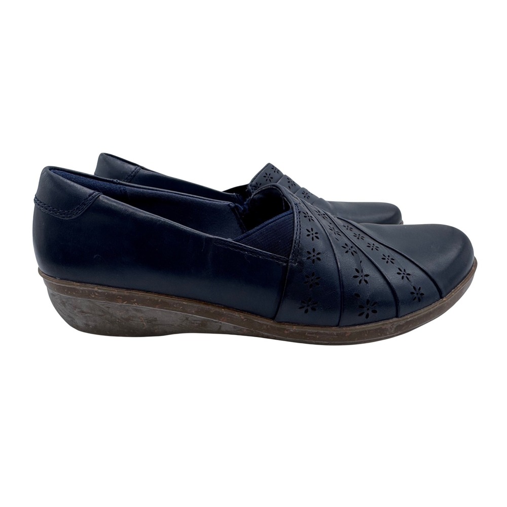 Clarks Loafers Women's Collection Cushion Soft Navy Blue 7.5M